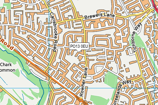 PO13 0EU map - OS VectorMap District (Ordnance Survey)