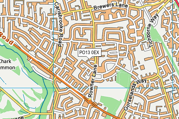 PO13 0EX map - OS VectorMap District (Ordnance Survey)