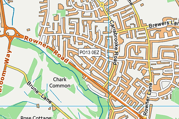 PO13 0EZ map - OS VectorMap District (Ordnance Survey)