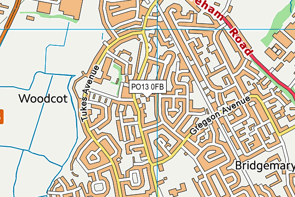 PO13 0FB map - OS VectorMap District (Ordnance Survey)