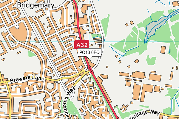 PO13 0FQ map - OS VectorMap District (Ordnance Survey)