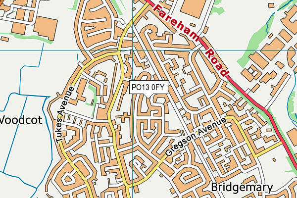 PO13 0FY map - OS VectorMap District (Ordnance Survey)