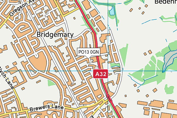 PO13 0GN map - OS VectorMap District (Ordnance Survey)