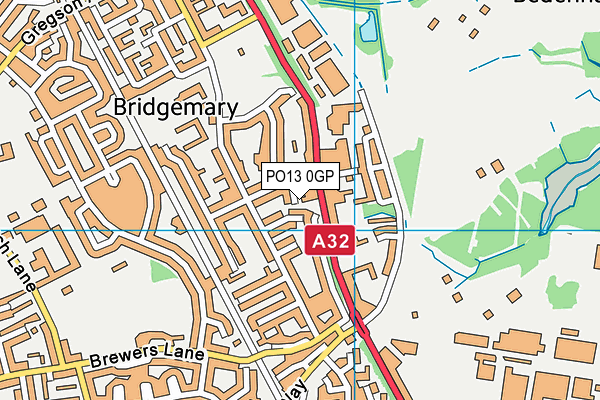 PO13 0GP map - OS VectorMap District (Ordnance Survey)