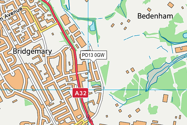 PO13 0GW map - OS VectorMap District (Ordnance Survey)