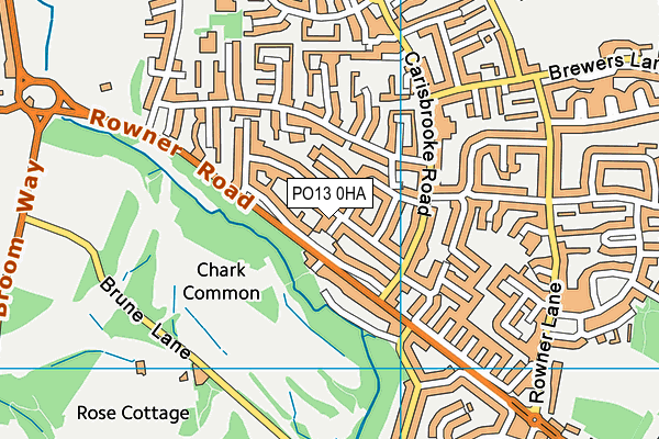 PO13 0HA map - OS VectorMap District (Ordnance Survey)