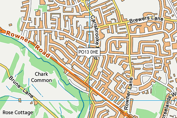 PO13 0HE map - OS VectorMap District (Ordnance Survey)