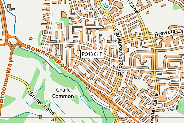PO13 0HF map - OS VectorMap District (Ordnance Survey)