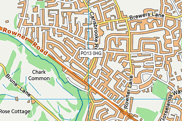 PO13 0HG map - OS VectorMap District (Ordnance Survey)