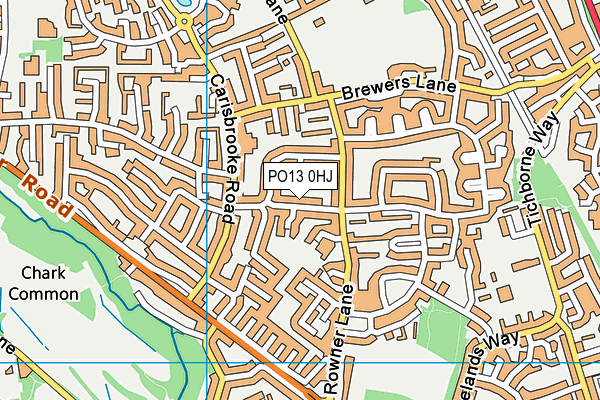 PO13 0HJ map - OS VectorMap District (Ordnance Survey)