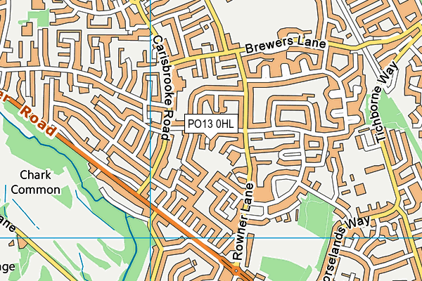 PO13 0HL map - OS VectorMap District (Ordnance Survey)