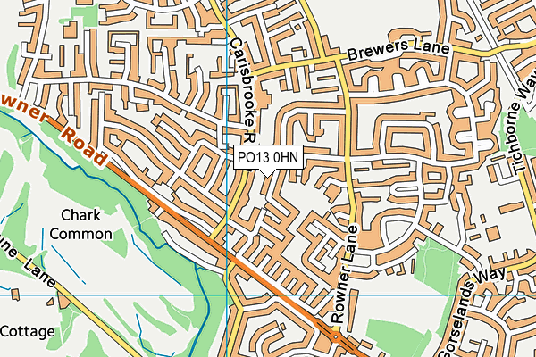 PO13 0HN map - OS VectorMap District (Ordnance Survey)