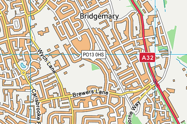 PO13 0HS map - OS VectorMap District (Ordnance Survey)