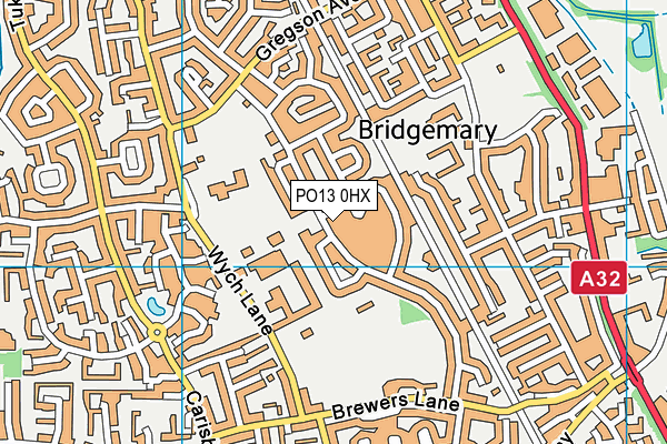 PO13 0HX map - OS VectorMap District (Ordnance Survey)