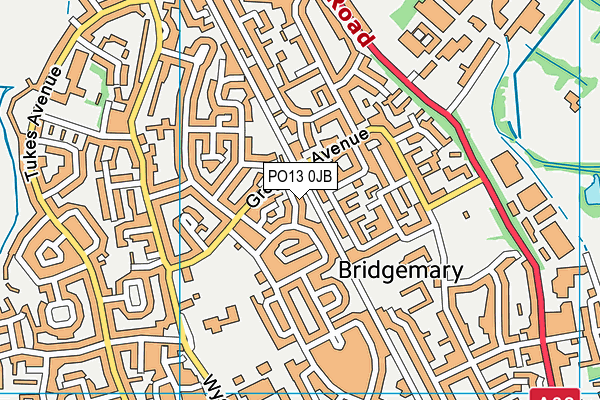 PO13 0JB map - OS VectorMap District (Ordnance Survey)