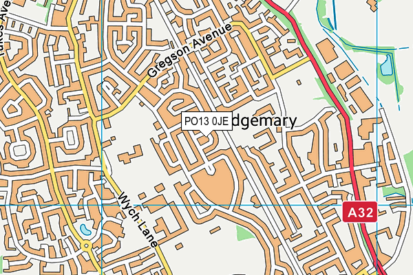 PO13 0JE map - OS VectorMap District (Ordnance Survey)