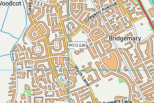Bridgemary School map (PO13 0JN) - OS VectorMap District (Ordnance Survey)