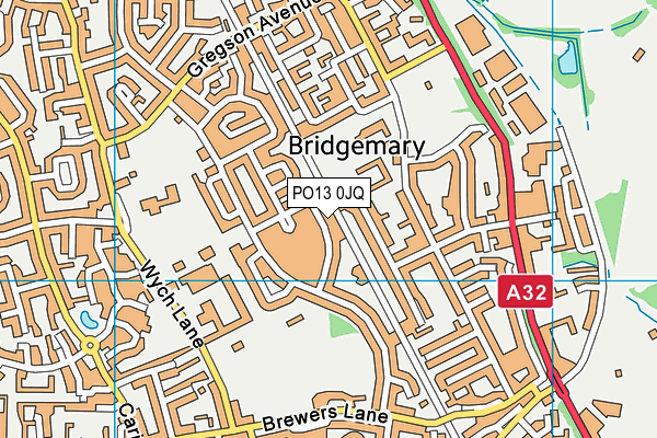 PO13 0JQ map - OS VectorMap District (Ordnance Survey)