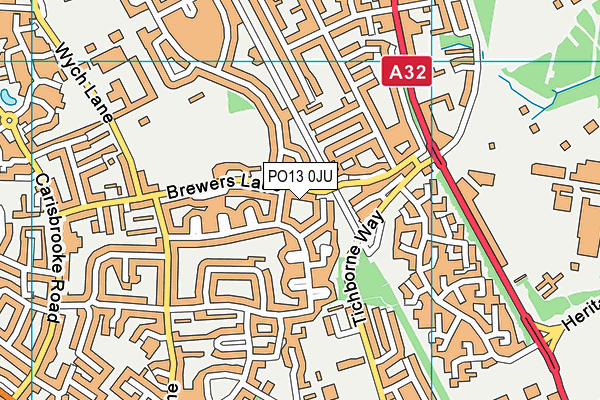 PO13 0JU map - OS VectorMap District (Ordnance Survey)