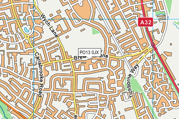 PO13 0JX map - OS VectorMap District (Ordnance Survey)