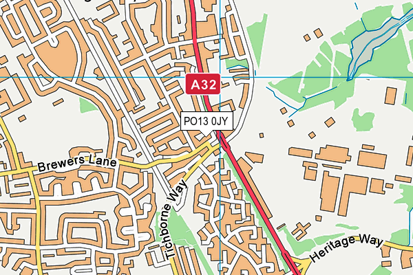 PO13 0JY map - OS VectorMap District (Ordnance Survey)