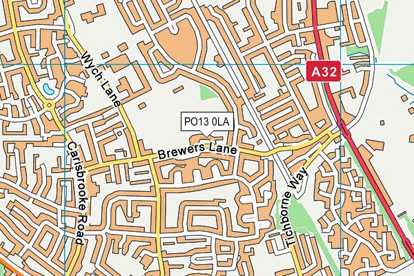 PO13 0LA map - OS VectorMap District (Ordnance Survey)