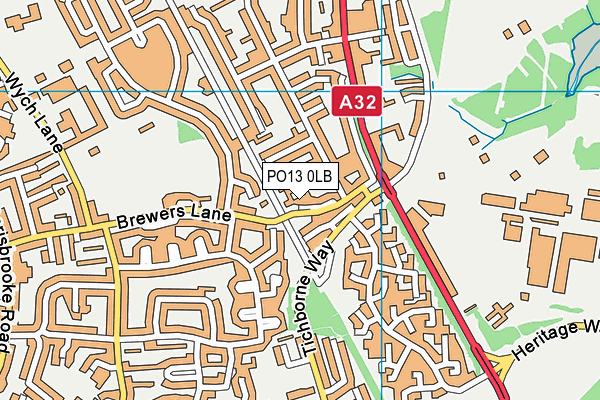 PO13 0LB map - OS VectorMap District (Ordnance Survey)