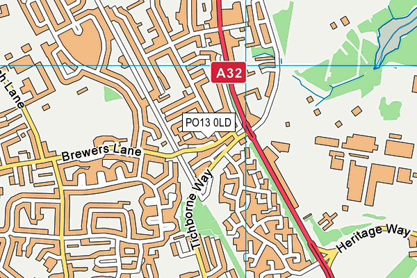 PO13 0LD map - OS VectorMap District (Ordnance Survey)