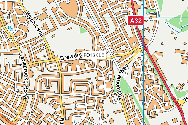 PO13 0LE map - OS VectorMap District (Ordnance Survey)