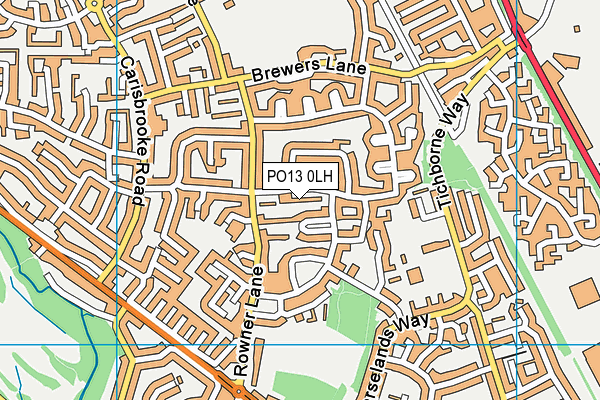 PO13 0LH map - OS VectorMap District (Ordnance Survey)