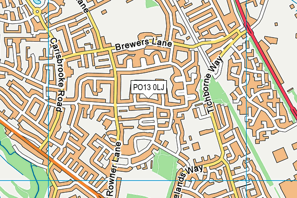 PO13 0LJ map - OS VectorMap District (Ordnance Survey)