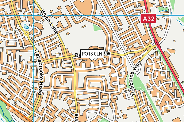 PO13 0LN map - OS VectorMap District (Ordnance Survey)