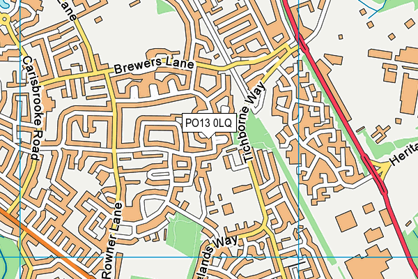 PO13 0LQ map - OS VectorMap District (Ordnance Survey)