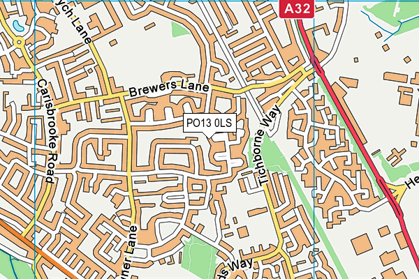 PO13 0LS map - OS VectorMap District (Ordnance Survey)