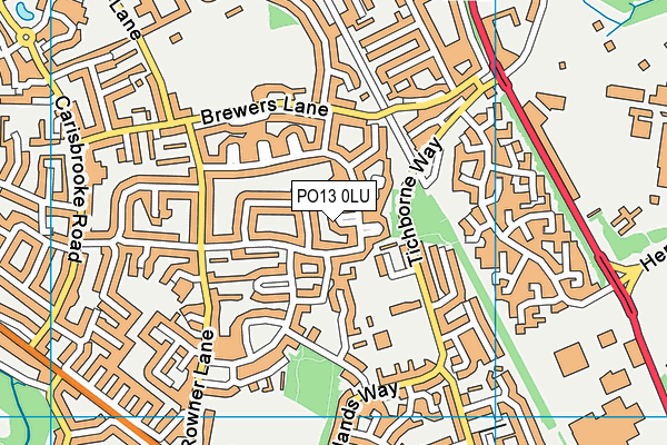 PO13 0LU map - OS VectorMap District (Ordnance Survey)