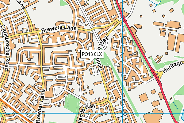 PO13 0LX map - OS VectorMap District (Ordnance Survey)