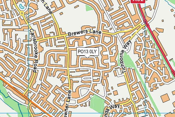 PO13 0LY map - OS VectorMap District (Ordnance Survey)