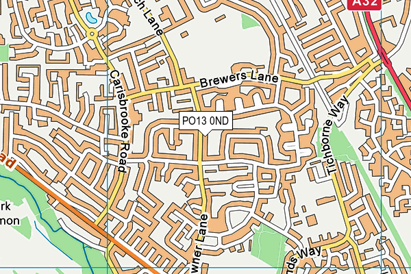 PO13 0ND map - OS VectorMap District (Ordnance Survey)