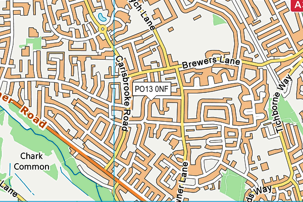 PO13 0NF map - OS VectorMap District (Ordnance Survey)