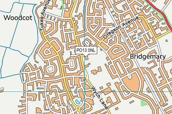 PO13 0NL map - OS VectorMap District (Ordnance Survey)