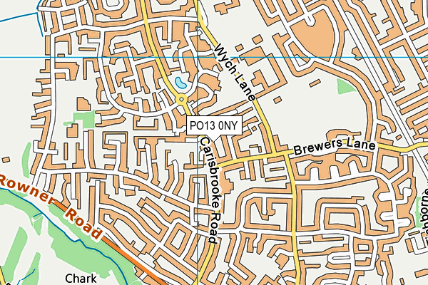 PO13 0NY map - OS VectorMap District (Ordnance Survey)