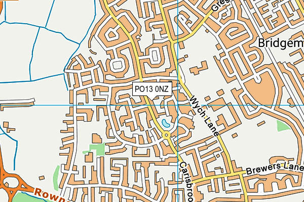 PO13 0NZ map - OS VectorMap District (Ordnance Survey)