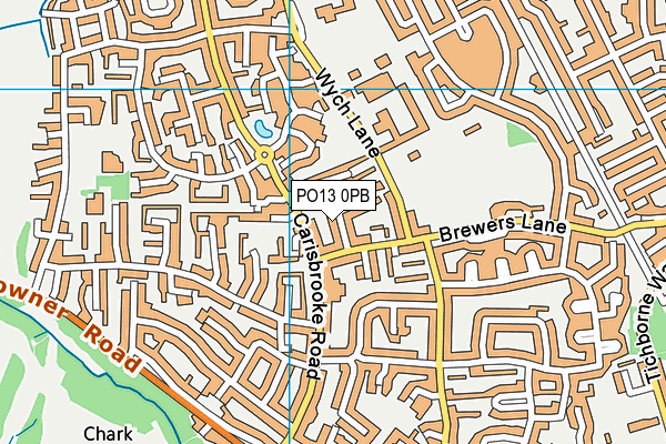 PO13 0PB map - OS VectorMap District (Ordnance Survey)