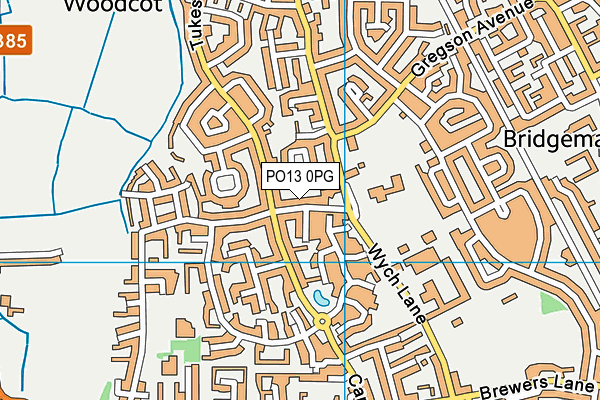 PO13 0PG map - OS VectorMap District (Ordnance Survey)