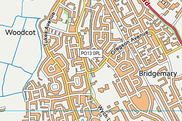 PO13 0PL map - OS VectorMap District (Ordnance Survey)