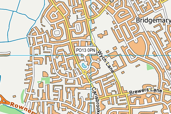 PO13 0PN map - OS VectorMap District (Ordnance Survey)