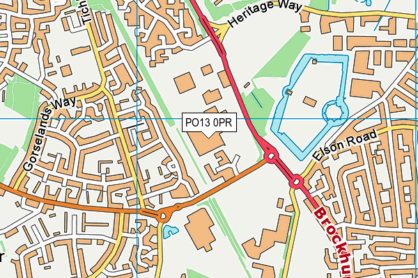 PO13 0PR map - OS VectorMap District (Ordnance Survey)