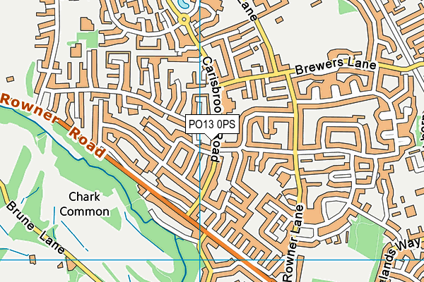 PO13 0PS map - OS VectorMap District (Ordnance Survey)