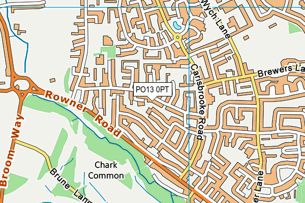 PO13 0PT map - OS VectorMap District (Ordnance Survey)
