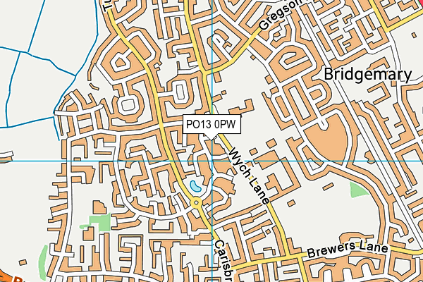 PO13 0PW map - OS VectorMap District (Ordnance Survey)